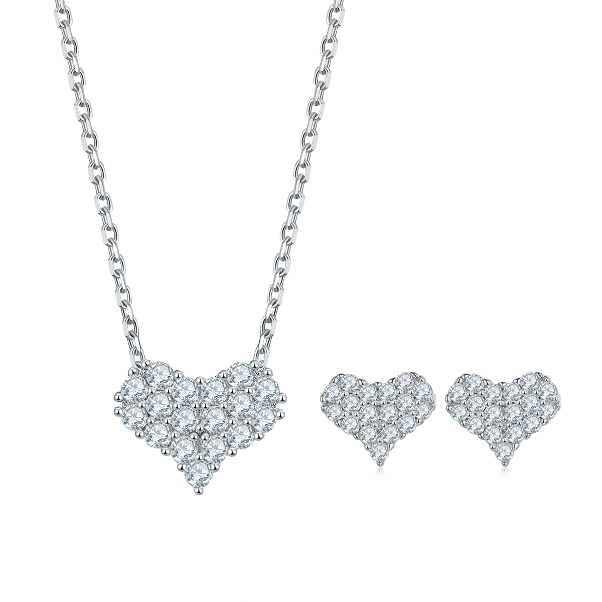 At first sight, I fell in love with Moissanite pendant earrings bracelet set